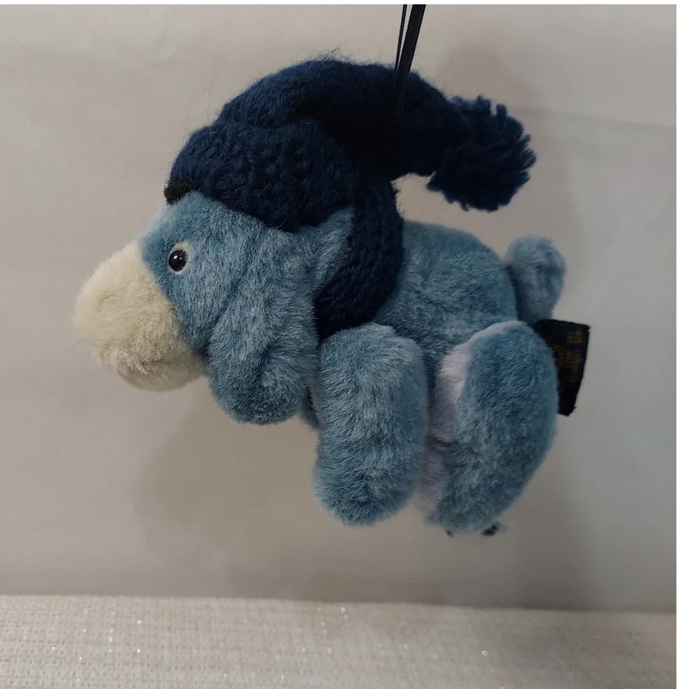 Disney Boyds Collection Eeyore Plush Ornament Blue Knit Hat Scarf Snowflake 6in - Picture 2 of 15